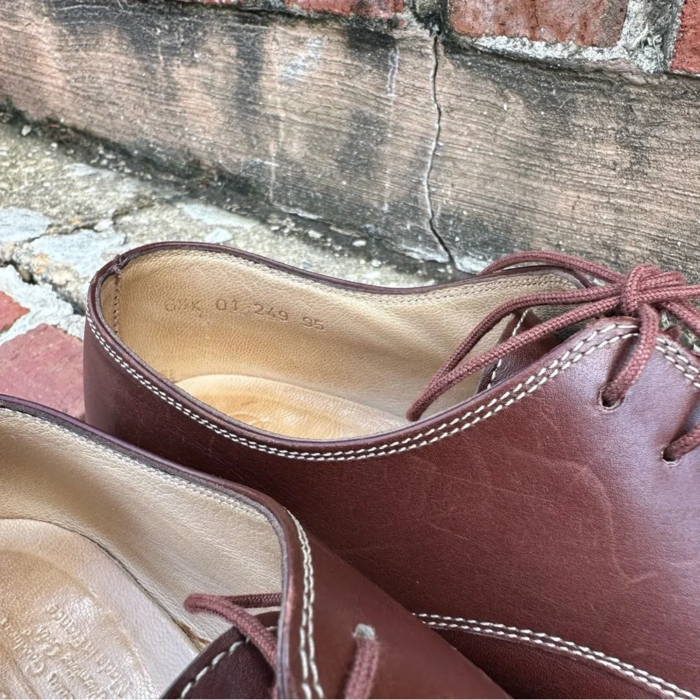 Paraboot Made in France Cognac Lace Up Leather Dress Shoes UK 6.5K EU40 US 7.5